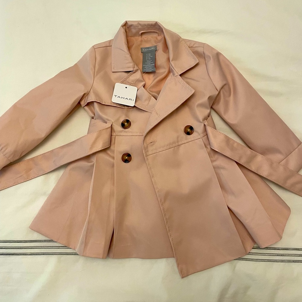 Tahar kids trench coat in pink